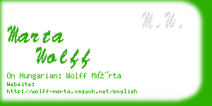 marta wolff business card